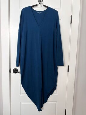 Universal Standard Teal Blue Geneva Asymmetrical Dress